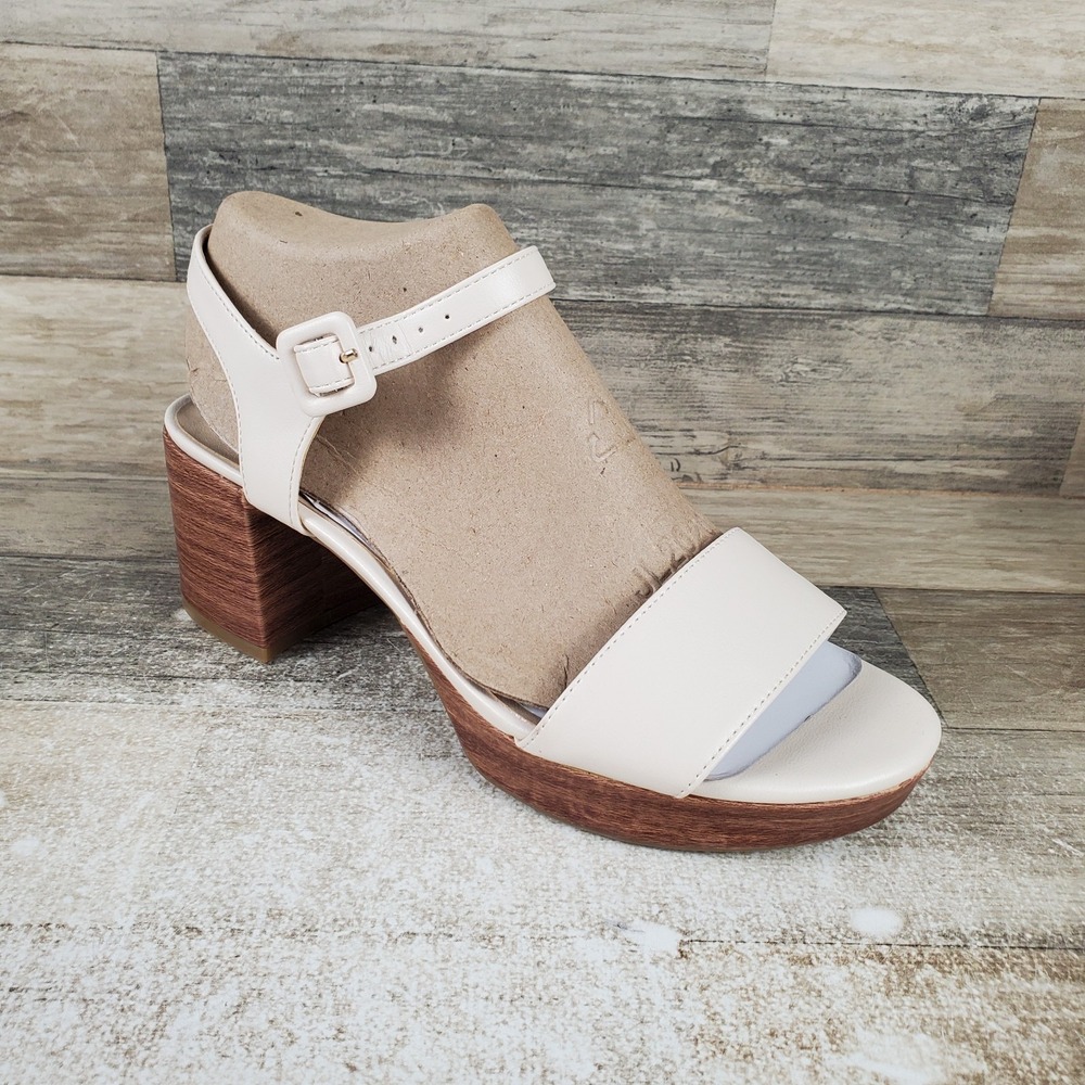 Lifestride Rhythmn Womens‎ Platform Sandal Sz 8.5 W Block Heel Leather